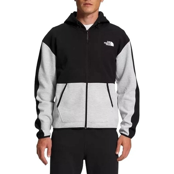 The North face Men's Tnf Tech Full Zip Hoodie Heather Grey Black Size Medium NEW - Picture 1 of 4